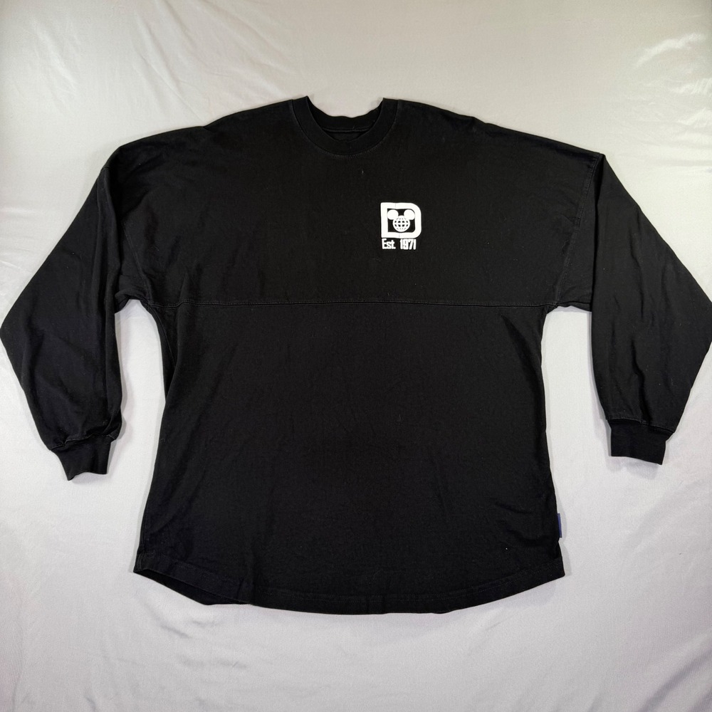 Disney Spirit Jersey Walt Disney World Black White Est 1971 Puff Print Large
